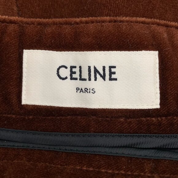 Celine Dark Red Cotton A-Line Skirt With Pockets Size 36 XS Made In France Elega - Picture 5 of 7